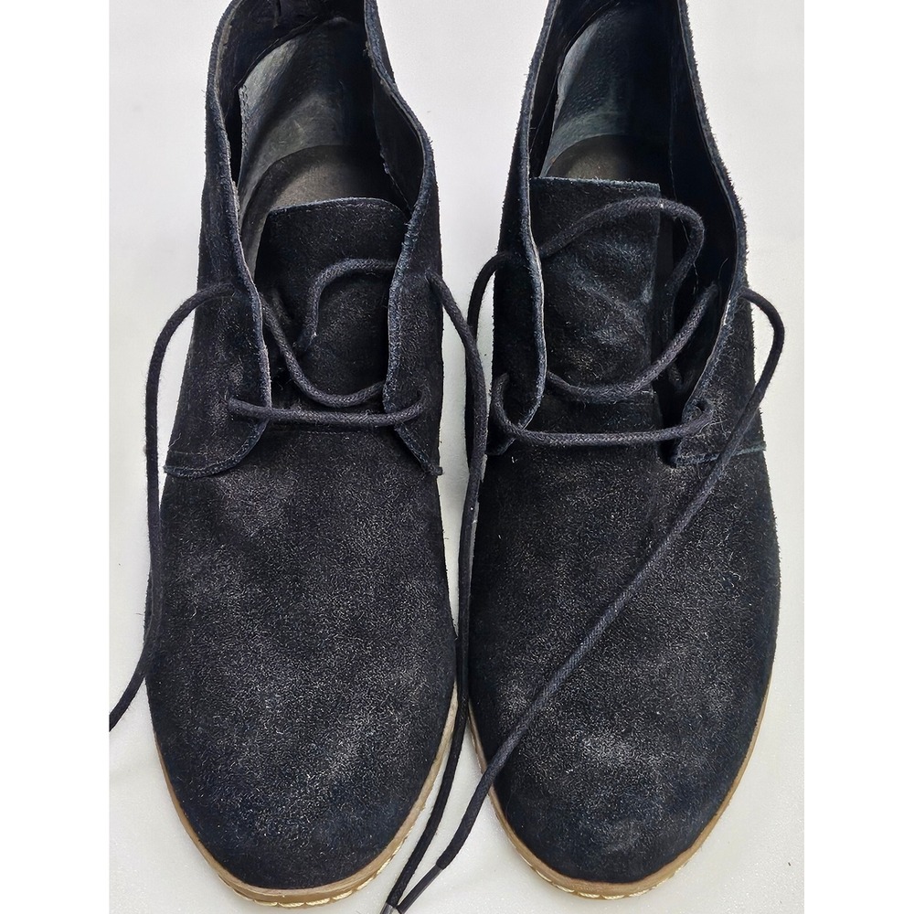Franco Sarto Acquire Ankle Bootie Boots Womens‎ Size 8.5M Black Leather Lace Up